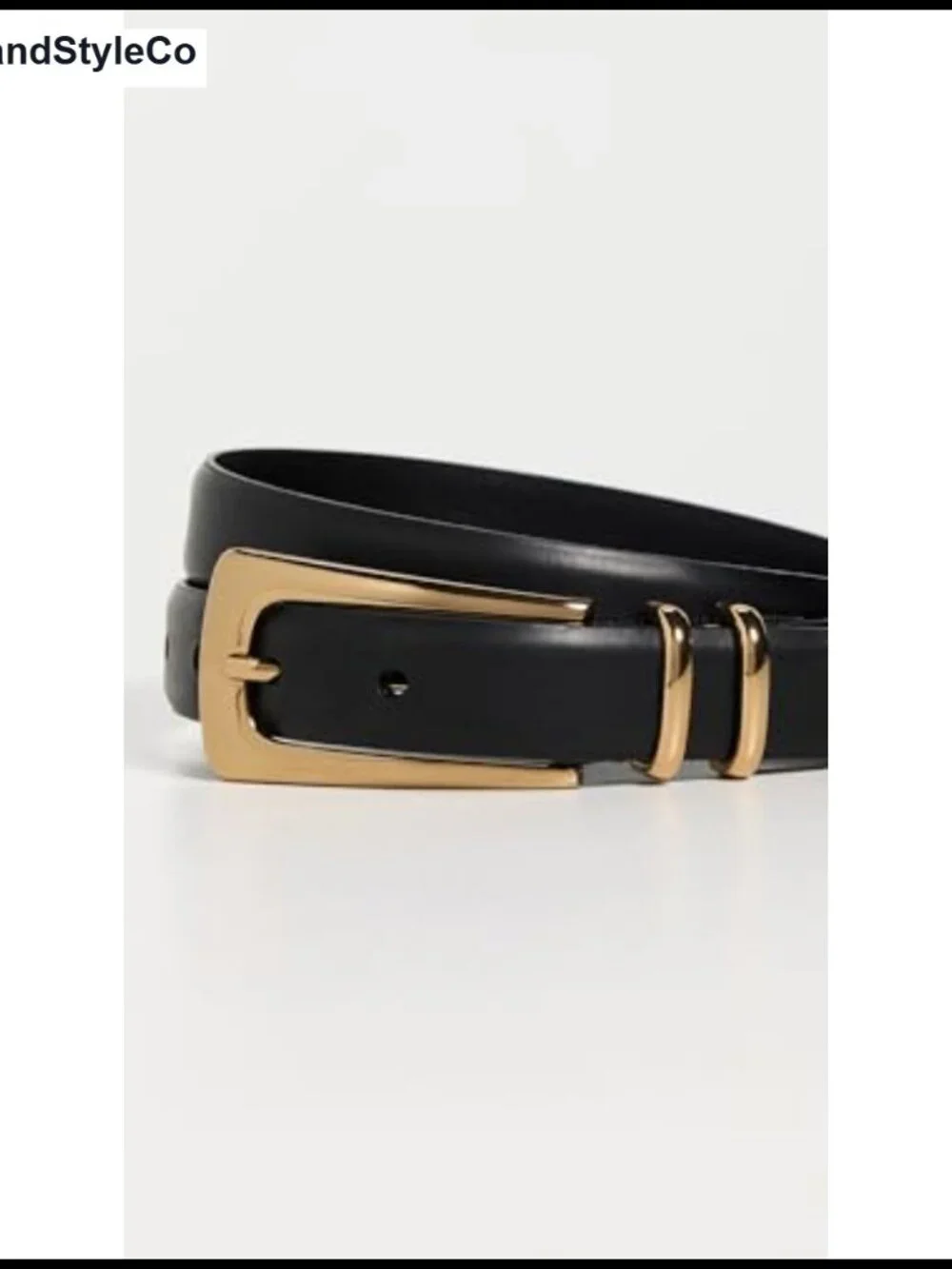 Women's Elongated Buckle Leather Belt True Black Size M by Madewell